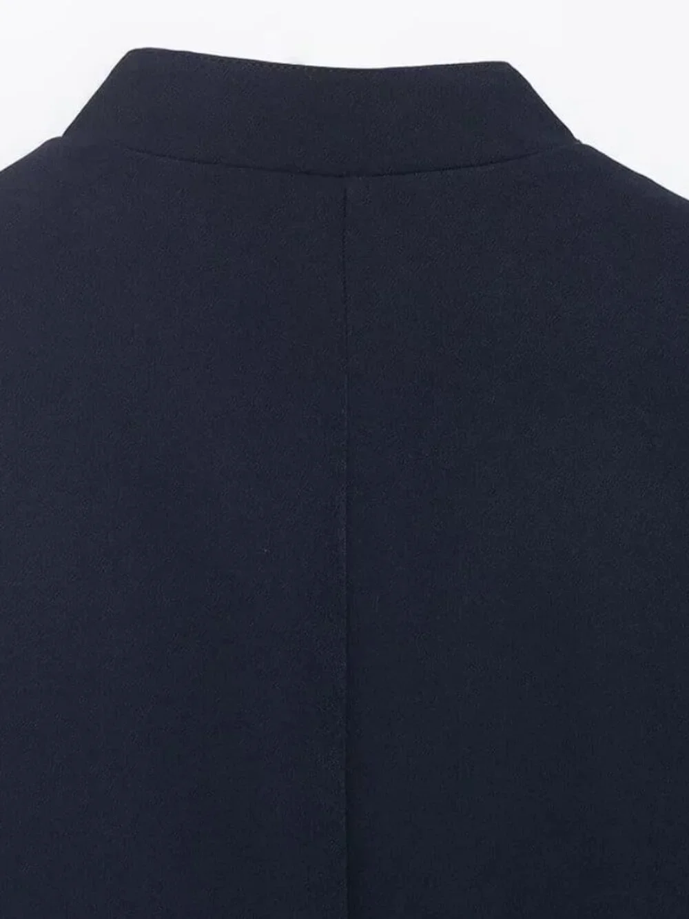 Navy Blue Casual Women's Versatile Button-Decor Single-Breasted Short Jacket